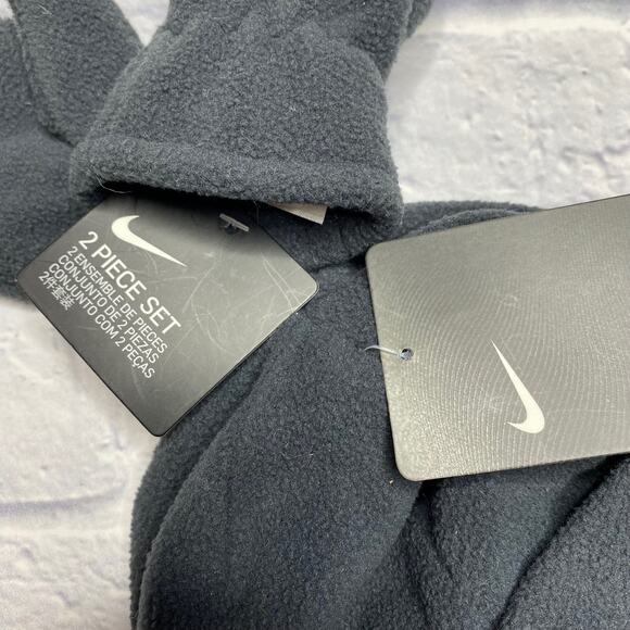 Nike Fleece Trapper Hat with Matching Mittens in Charcoal Grey - Picture 6 of 7